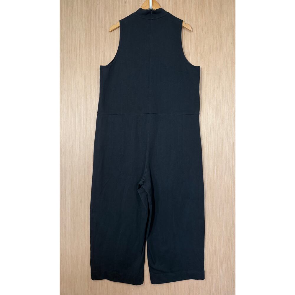 Nike Sleeveless Mock Neck Wide Leg Jumpsuit Size XXL Black Pockets Athleisure - Picture 5 of 11